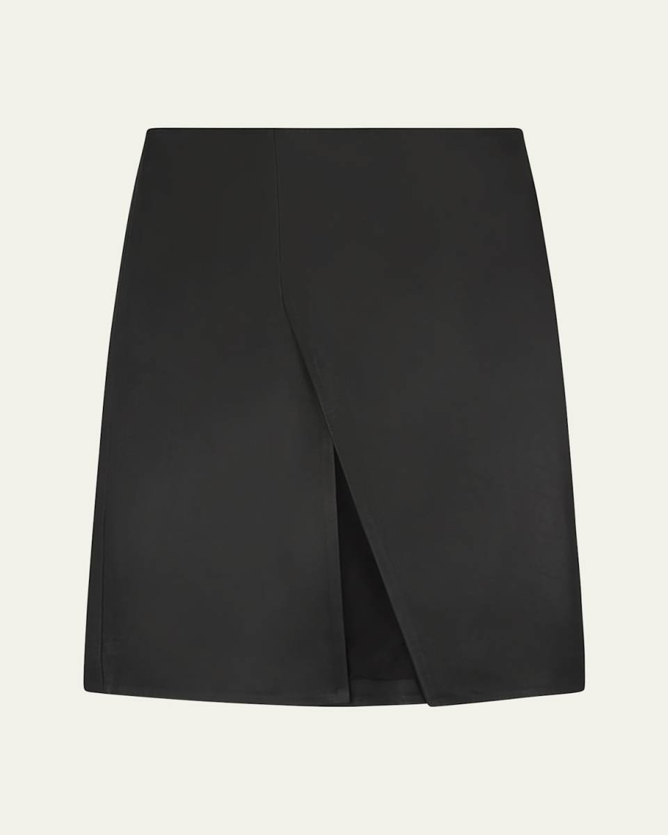 Ekare Slit Leather Pencil Skirt